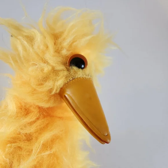 Vintage 70s 80s YELLOW BIG BIRD Stuffed Plush Animal Toy Pet Ganz Bros Rubber - Picture 3 of 8